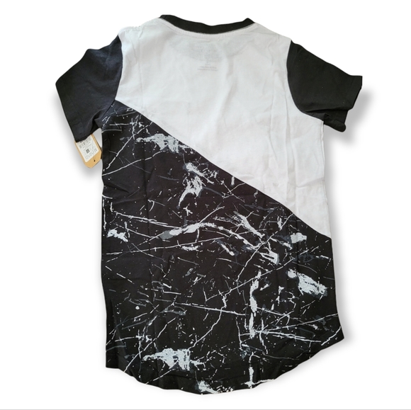 New Boys Colorblock Tee Shirt black and white short sleeve Tee Size 10-12 - Picture 4 of 5